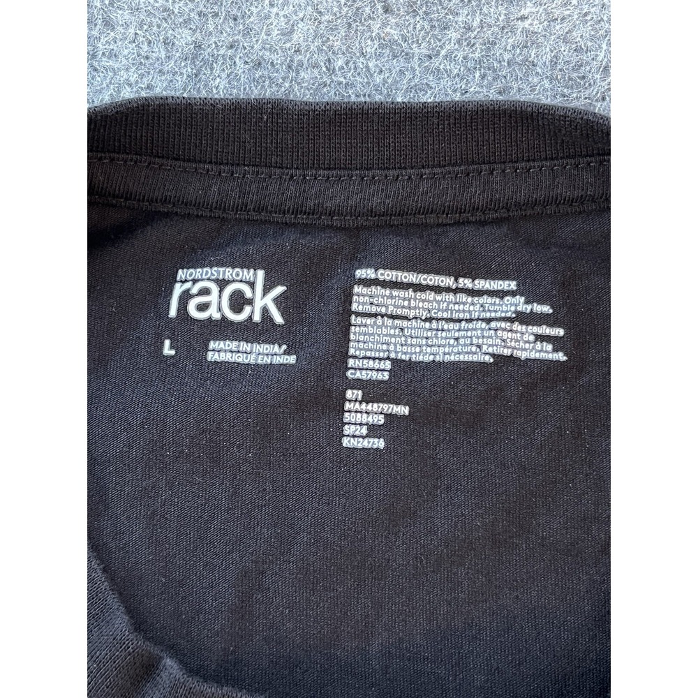 Nordstrom Rack t-shirt Men Large Black/Cotton+Spandex/short sleeve